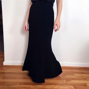 Vintage Black Long Lined Skirt Size Small